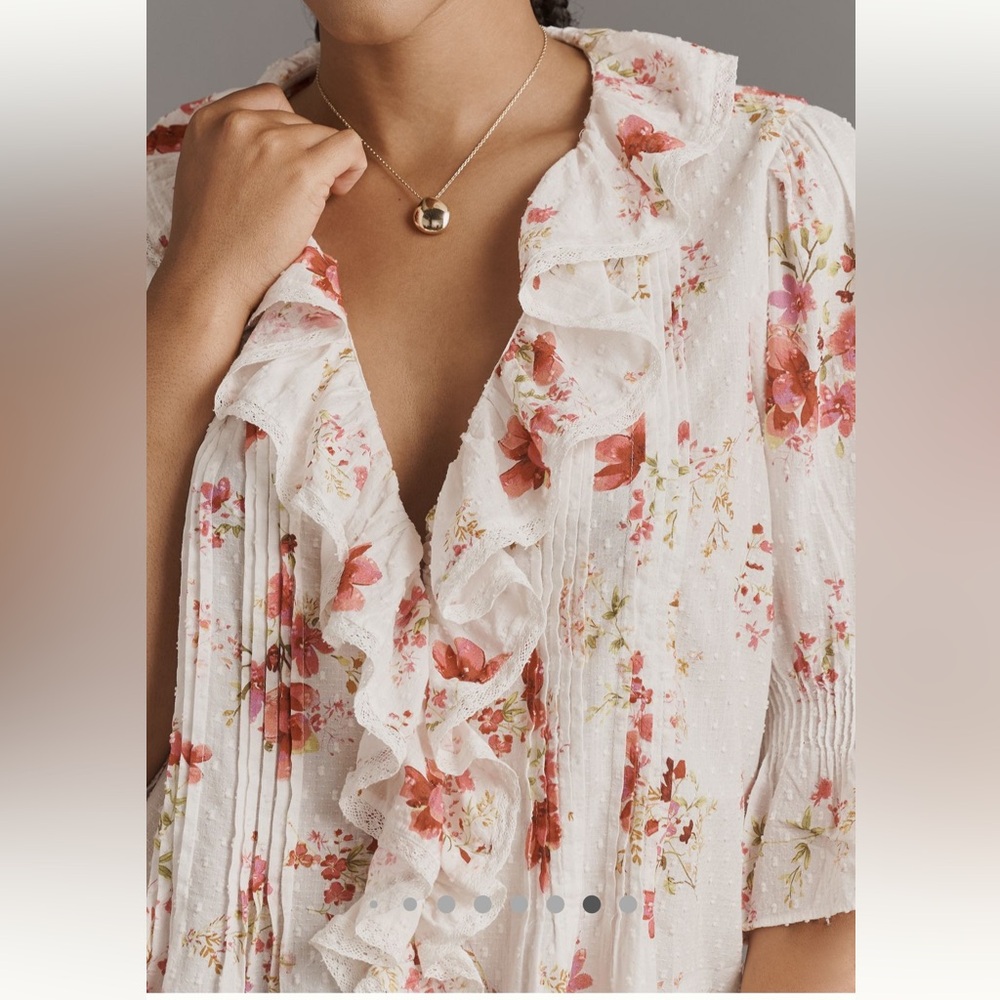 Anthropologie Ruffled Pintuck Blouse - Picture 4 of 10
